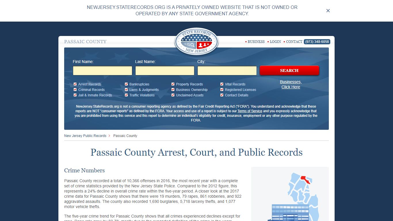 Passaic County Arrest, Court, and Public Records